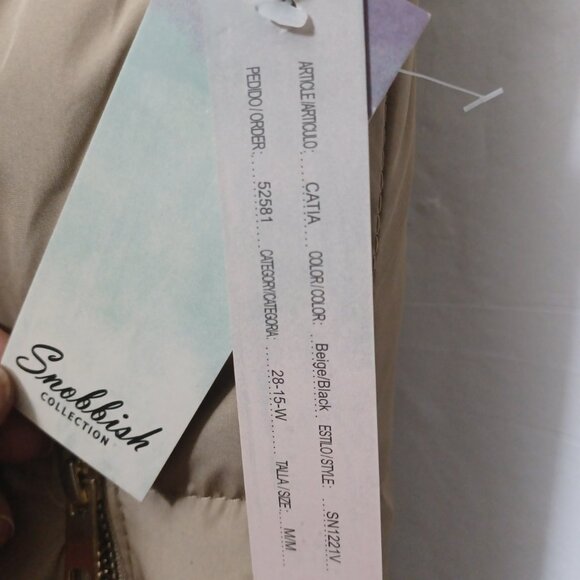 SNOBBISH COLLECTION REVERSIBLE WINTER PUFFER VEST REMOVABLE HOOD BLACK/BEIGE - Picture 9 of 10